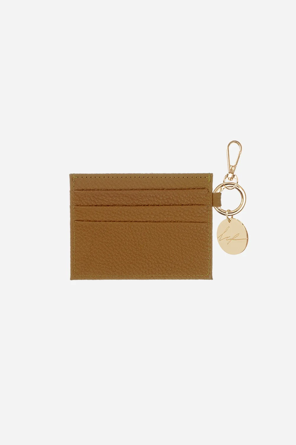 Porte Cartes Avec Mousqueton Cuir Camel - Image 2