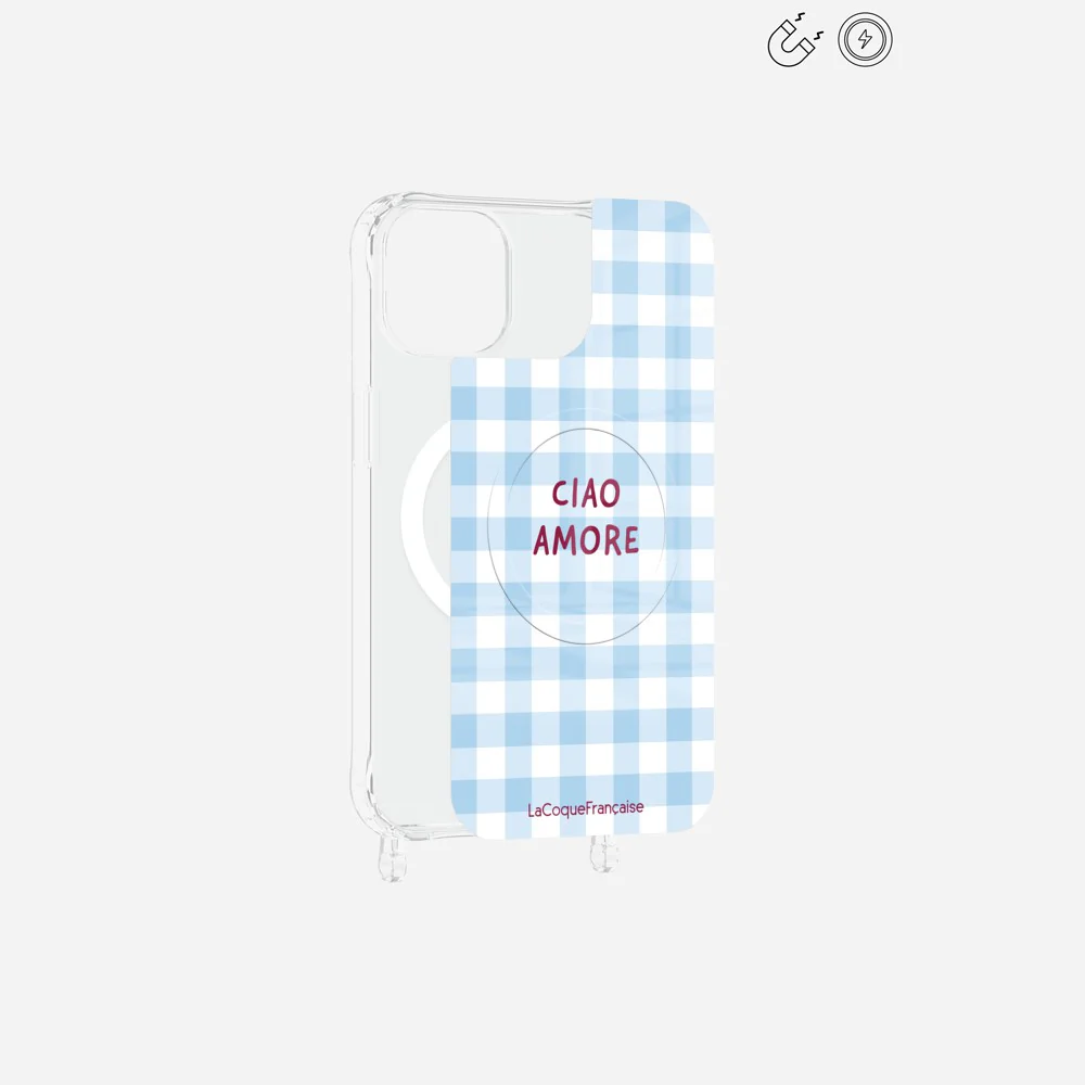 Plaque Magnetique Imprimee Ciao Amore Vichy Bleu - Image 16