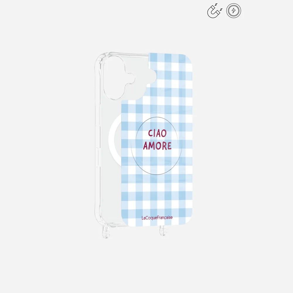 Plaque Magnetique Imprimee Ciao Amore Vichy Bleu - Image 8